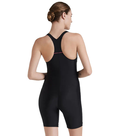 Women's Endurance 10 Classic Racerback Legsuit Swimwear - Black & Fandango Pink