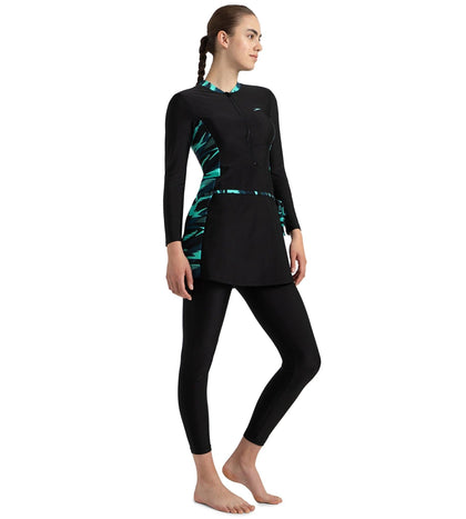 Women's Endurance10 Two Piece Closedback Full Body Suit - Black, Dark Teal & Arctic Glass