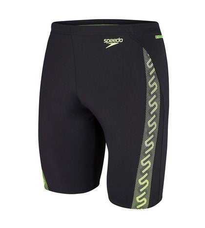 Men's Endurance+ Monogram Printed Jammer - Black & Fluo Yellow