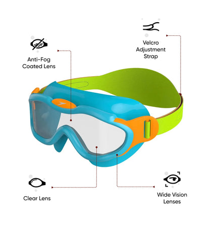 Unisex Sea Squad Mask Tint-Lens Goggles For Tot's - Blue & Green