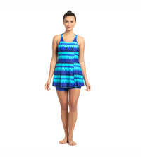 Women's Endurance10 Racerback Swimdress With Boyleg - Deep Indigo & Deep Peri_4