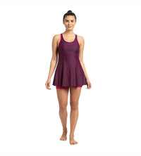 Women's Endurance10 Boomstar Printed Swimdress With Boyleg - Black & Electric Pink_6