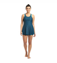 Women's Endurance Boomstar Printed Swimdress With Boyleg - True Navy & Pool_6