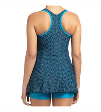 Women's Endurance Boomstar Printed Swimdress With Boyleg - True Navy & Pool_4