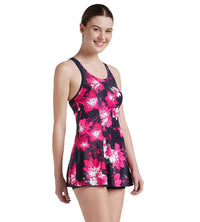 Women's Endurance 10 Racerback Swimdress With Boyleg - Speedo Navy & Fluo Pink