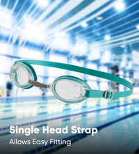 Unisex Adult Jet Clear-Lens Swim Goggles - Green & Clear