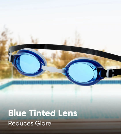 Unisex Adult Jet Tint-Lens Swim Goggles - Blue & White