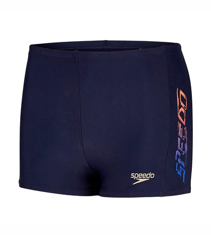 Boy's Endurance Speedotech Logo Panel Aquashort - Speedo Navy & Deep Peri_1