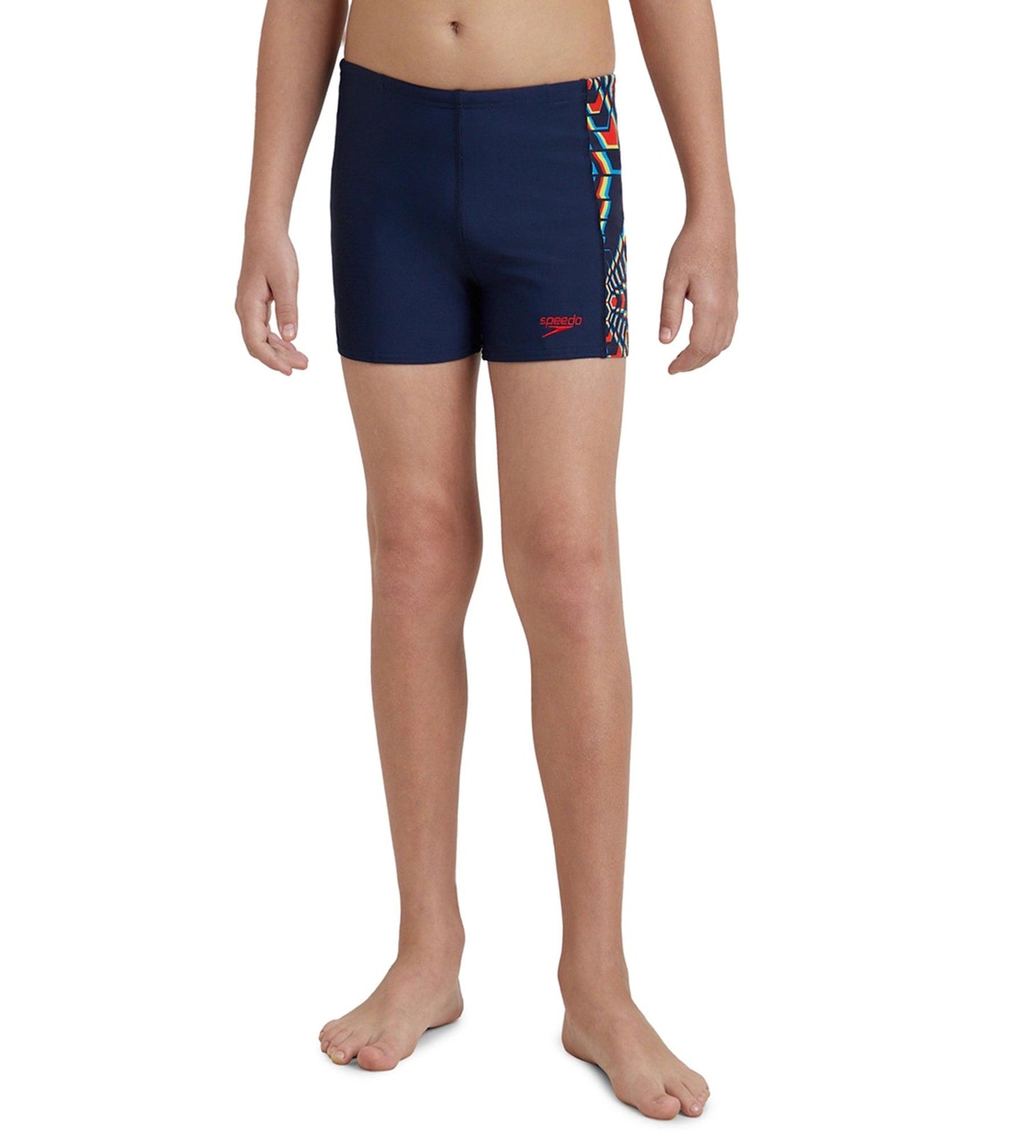 Boy's Endurance 10 Panel Print Aquashort - Navy & Pure Orange