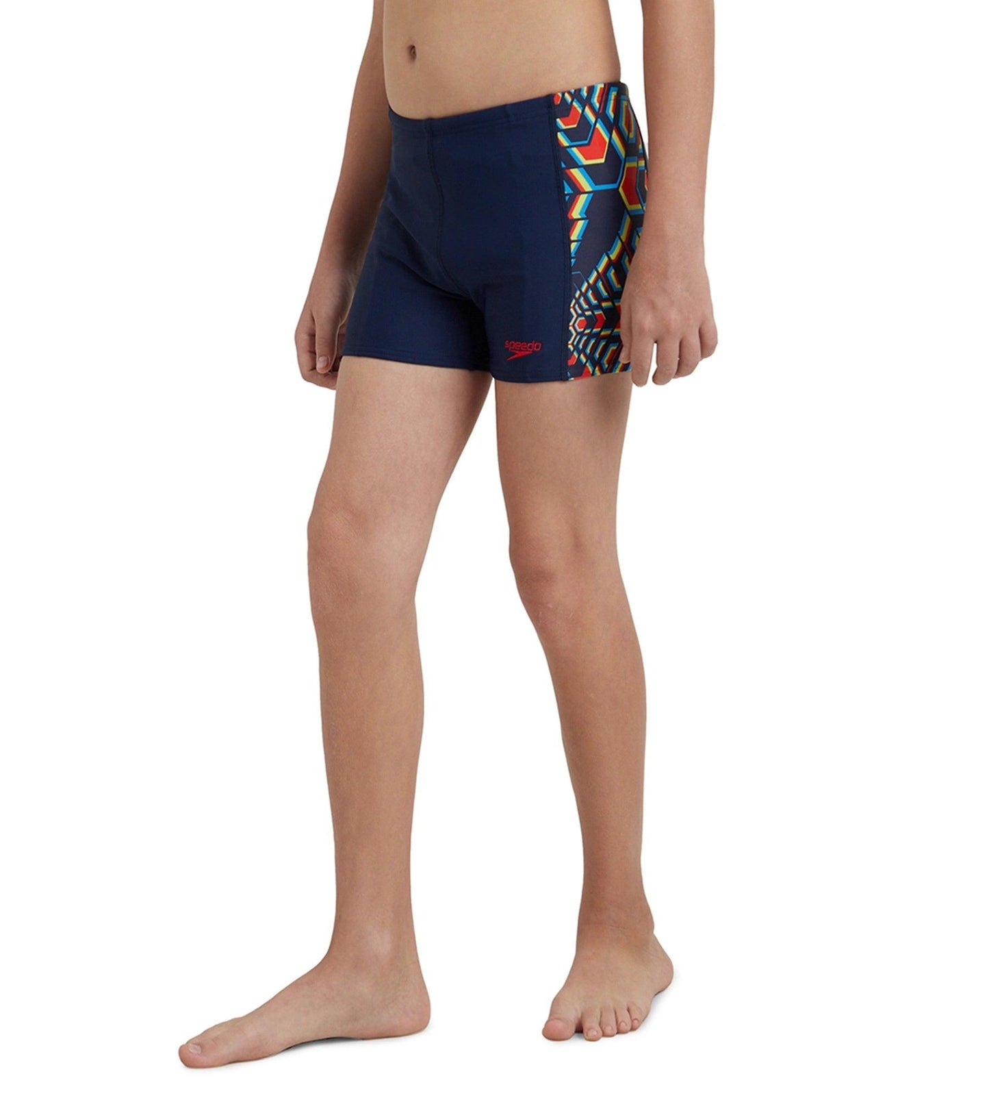 Boy's Endurance 10 Panel Print Aquashort - Navy & Pure Orange