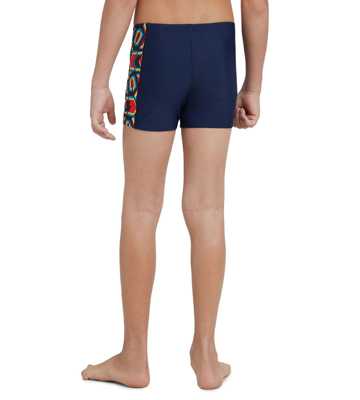 Boy's Endurance 10 Panel Print Aquashort - Navy & Pure Orange