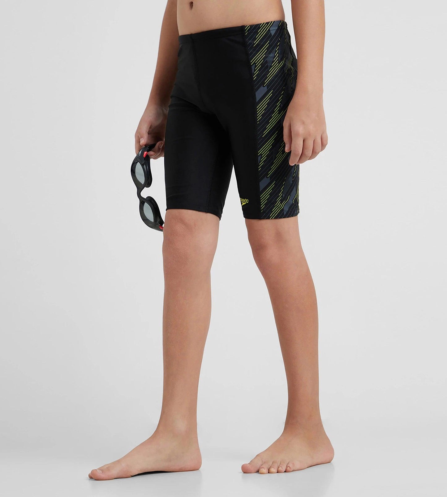 Boy's Endurance 10 Hyperboom Panel Print Jammer - Black & Lemon Drizzle