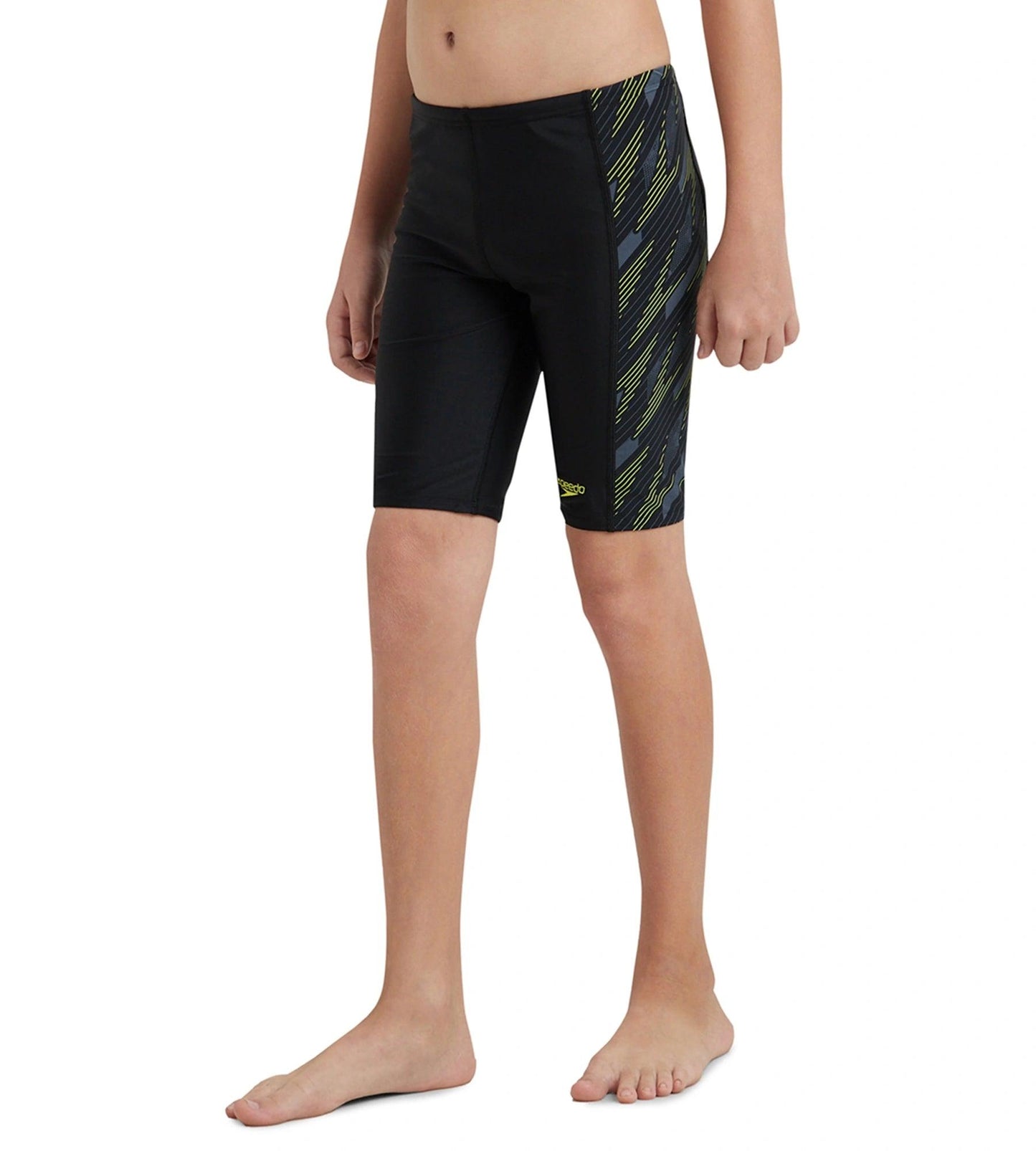 Boy's Endurance 10 Hyperboom Panel Print Jammer - Black & Lemon Drizzle