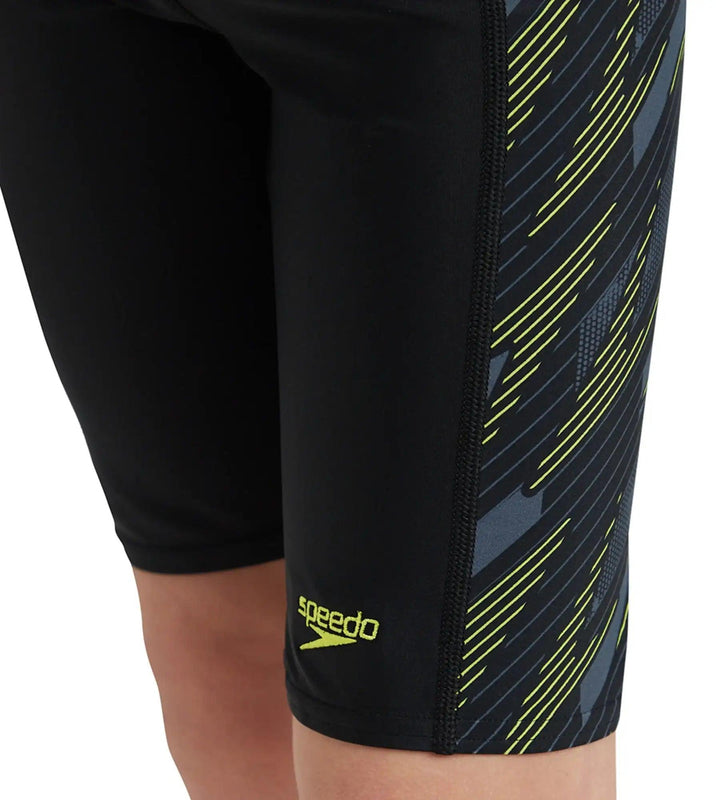 Boy's Endurance 10 Hyperboom Panel Print Jammer - Black & Lemon Drizzle