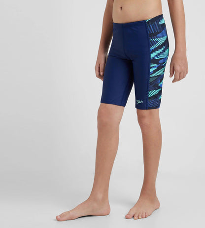 Boy's Endurance10 Side Panel Hyperboom Print Jammer - Harmony, True Navy & Cobalt Pop