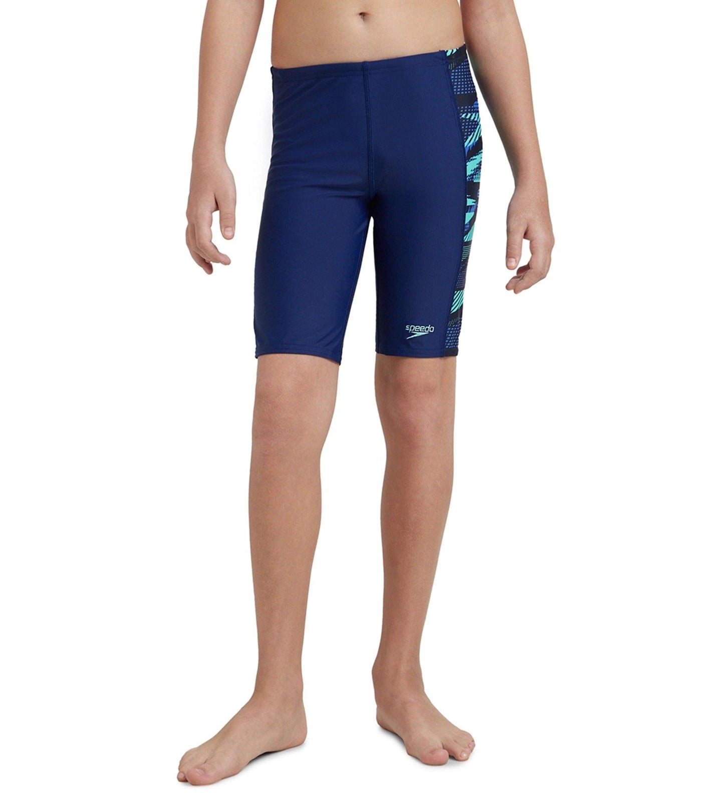 Boy's Endurance10 Side Panel Hyperboom Print Jammer - Harmony, True Navy & Cobalt Pop