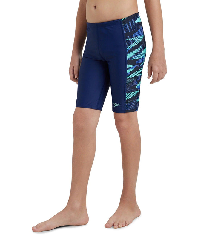 Boy's Endurance10 Side Panel Hyperboom Print Jammer - Harmony, True Navy & Cobalt Pop