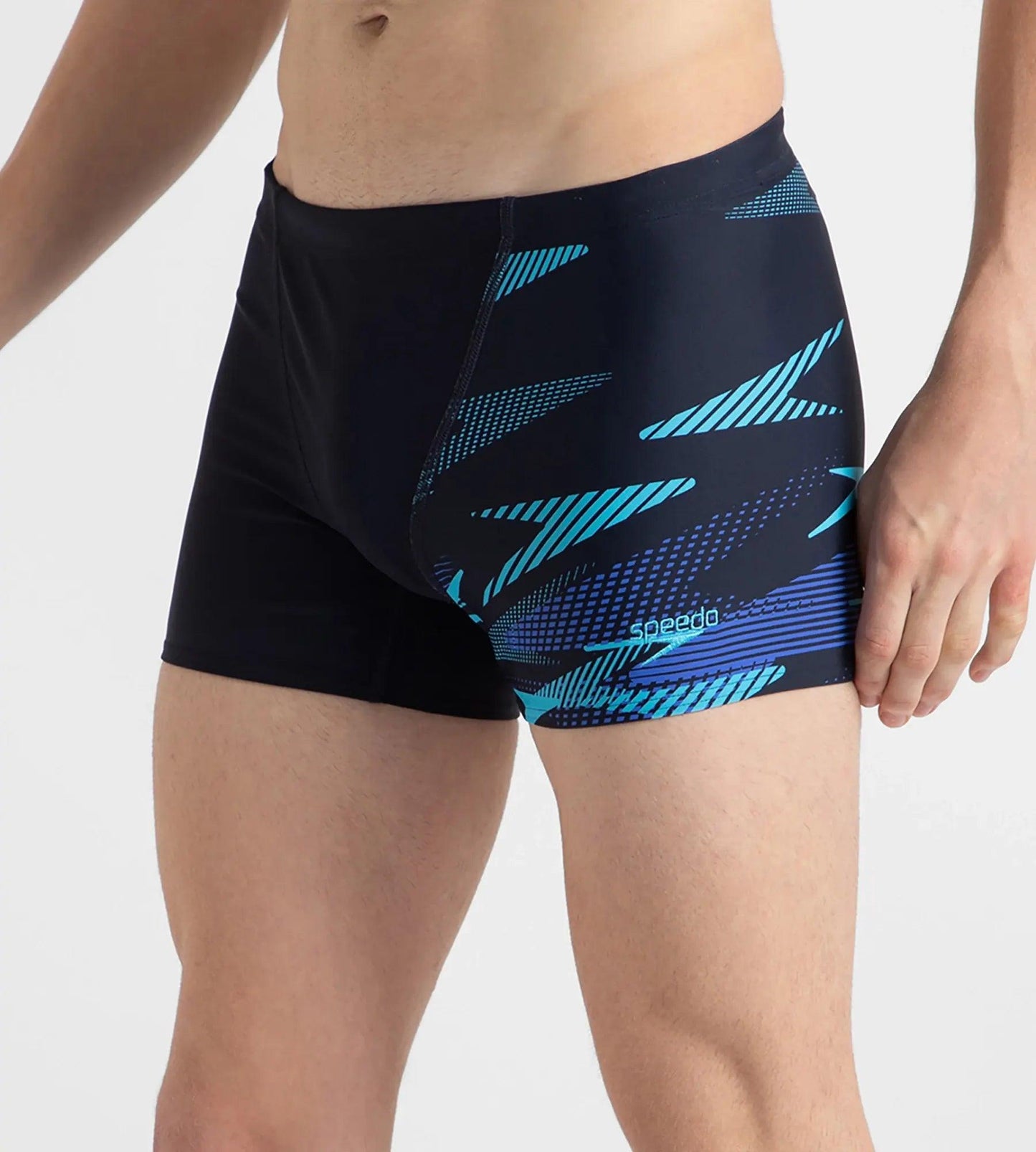 Men's Endurance10 Hyperboom Print V-Cut Aquashort - True Navy, Cobalt Pop & Picton Blue