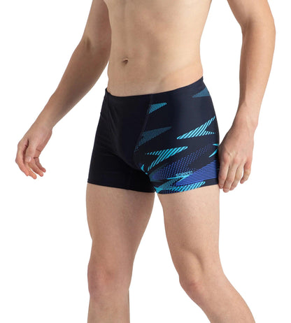 Men's Endurance10 Hyperboom Print V-Cut Aquashort - True Navy, Cobalt Pop & Picton Blue