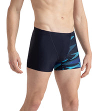 Men's Endurance10 Hyperboom Print V-Cut Aquashort - True Navy, Cobalt Pop & Picton Blue