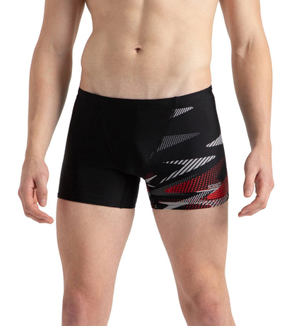 Men's Endurance10 Hyperboom Print V-Cut Aquashort - Black, High Risk Red & Monument