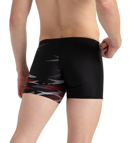 Men's Endurance10 Hyperboom Print V-Cut Aquashort - Black, High Risk Red & Monument