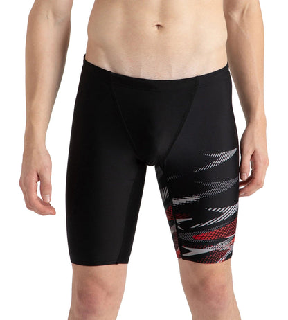 Men's Endurance10 Hyperboom Print V-Cut Jammer - Black, High Risk Red & Monument