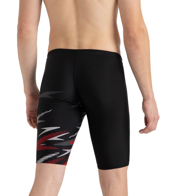 Men's Endurance10 Hyperboom Print V-Cut Jammer - Black, High Risk Red & Monument