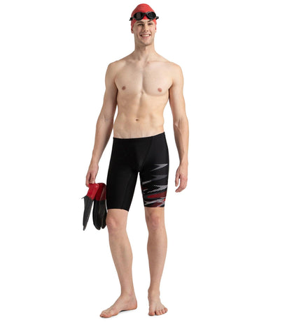 Men's Endurance10 Hyperboom Print V-Cut Jammer - Black, High Risk Red & Monument