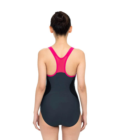 Women's Endurance 10 Racerback One Piece Swimwear - Oxid Grey & Black