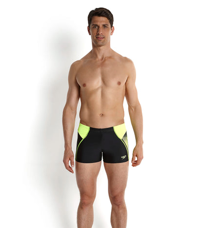 Men's Endurance 10 Logo Panel Aquashort - Black & Fluo Yellow