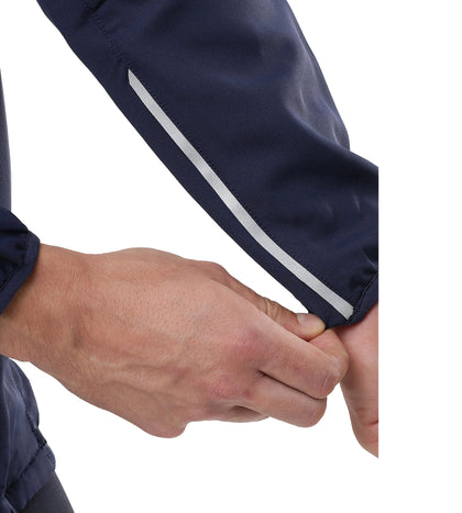 Men's 100% Polyester Quick Dry Track Jacket - Navy & White