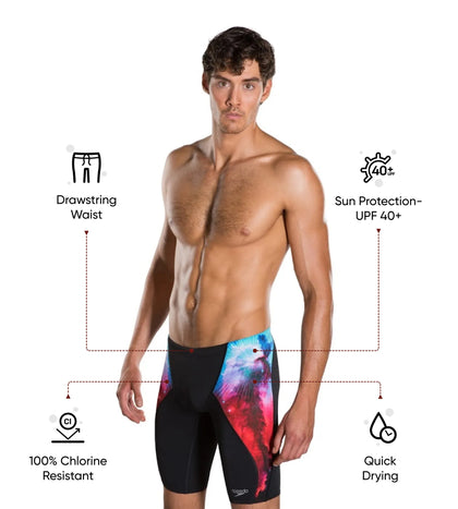 Men's Endurance+ Plus Digital Print Jammer - Black & Red