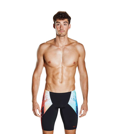 Men's Endurance+ Energy Blast Printed Placement Jammer - Black & Lobster