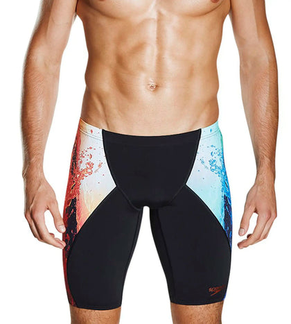 Men's Endurance+ Energy Blast Printed Placement Jammer - Black & Lobster