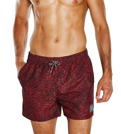 Men's 100% Recycled Polyester Alfa Fusion Print Watershorts - Black & Lava Red