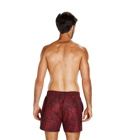 Men's 100% Recycled Polyester Alfa Fusion Print Watershorts - Black & Lava Red