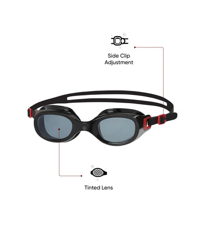 Unisex Adult Futura Classic Smoke-Lens Swim Goggles - Red & Smoke