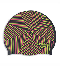 Unisex Junior Reversible Moud Silicon Swim Caps - Black & Blue_3