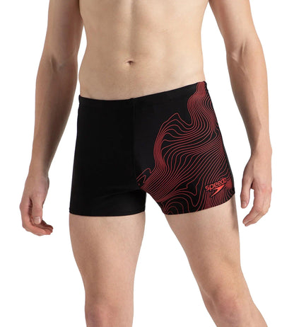 Men's Endurance10 Tide Print Sports Gala Logo Aquashort - Black & High Risk Red