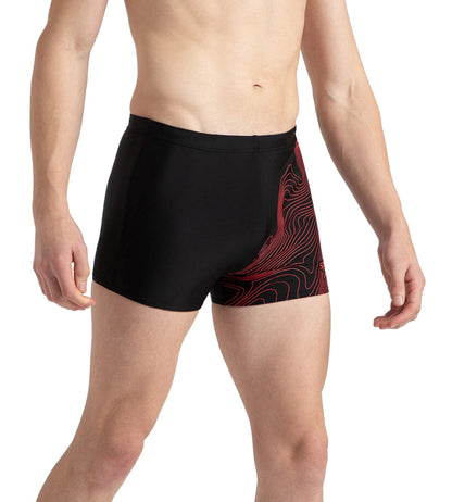 Men's Endurance10 Tide Print Sports Gala Logo Aquashort - Black & High Risk Red