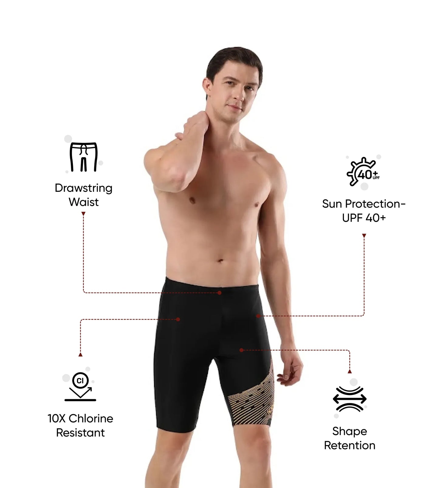 Men's Endurance 10 Medley Logo Jammer - Black & Mandarin Peel