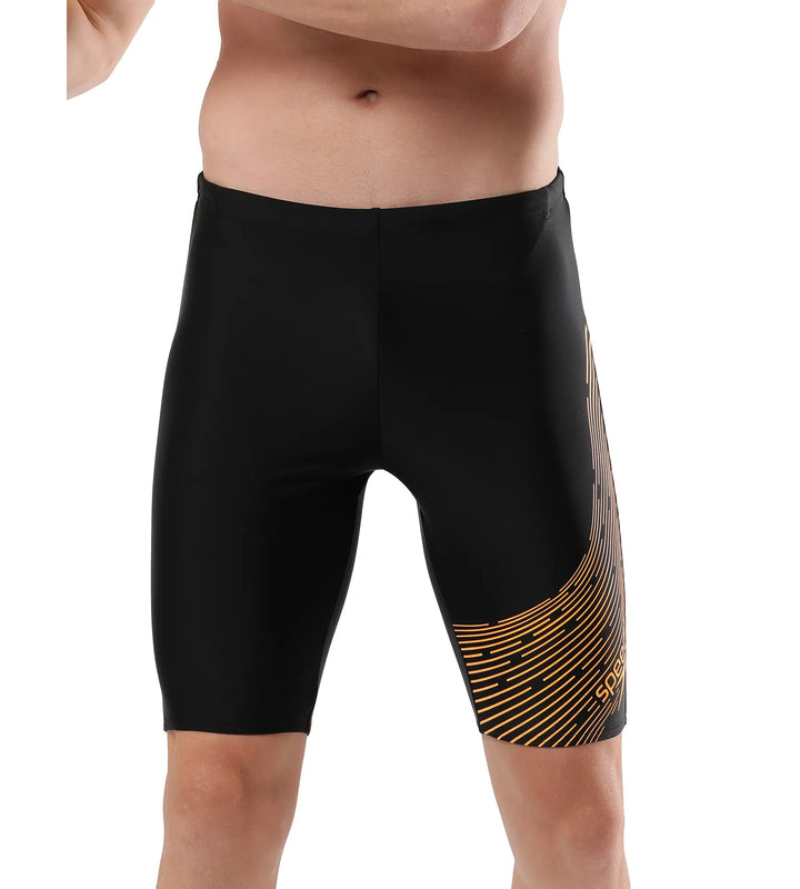 Men's Endurance Medley Logo Jammer - Black & Mandarin Peel_1