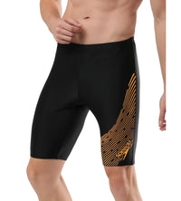 Men's Endurance Medley Logo Jammer - Black & Mandarin Peel_2