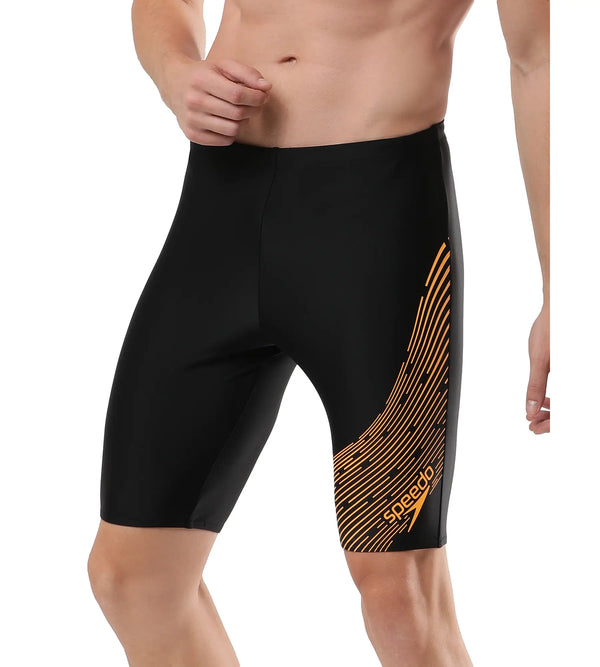 Men's Endurance Medley Logo Jammer - Black & Mandarin Peel_2