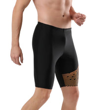 Men's Endurance Medley Logo Jammer - Black & Mandarin Peel_3