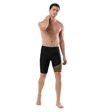 Men's Endurance Medley Logo Jammer - Black & Mandarin Peel_5