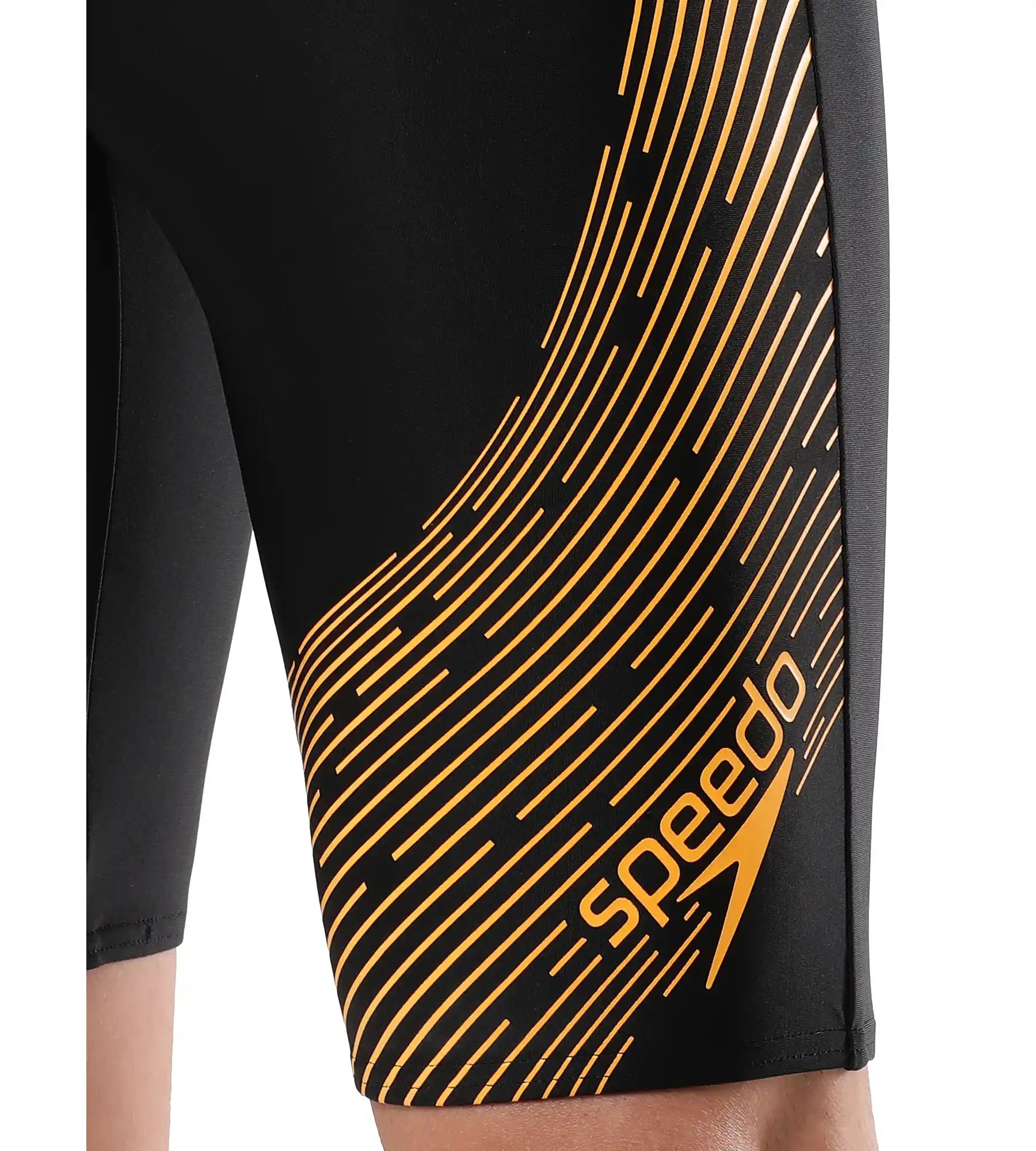 Men's Endurance Medley Logo Jammer - Black & Mandarin Peel_7