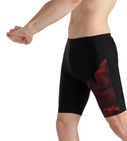 Men's Endurance10 Tide Print Sports Gala Logo Jammer - Black & High Risk Red