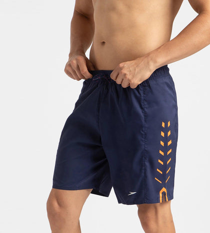 Men's Xpress Lite Sports Printed' Watershorts - Navy & Pure Orange